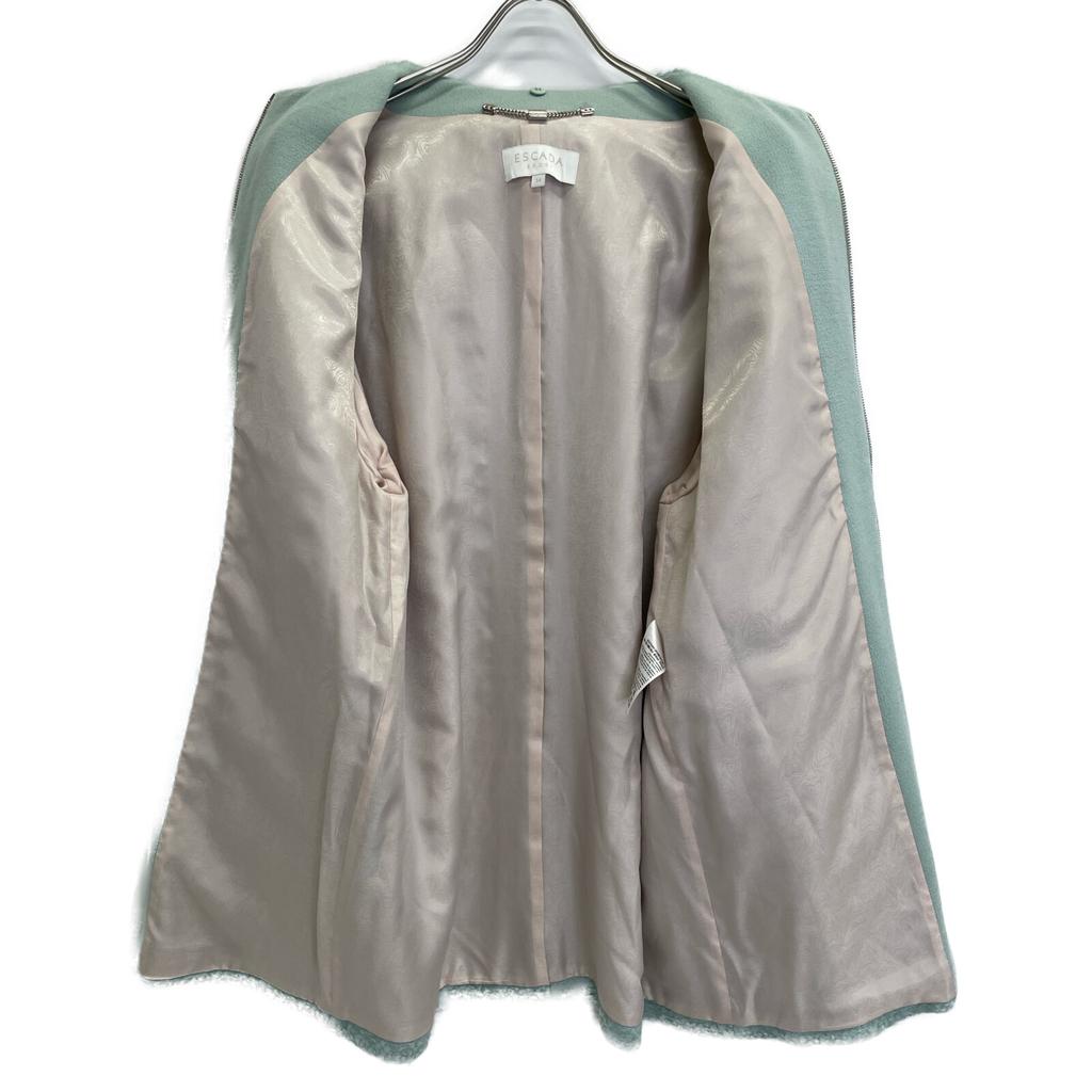 ESCADA Light Blue 5014078 Mohair Wool Boa 2WAY Coat coat 34 Light blueUsed