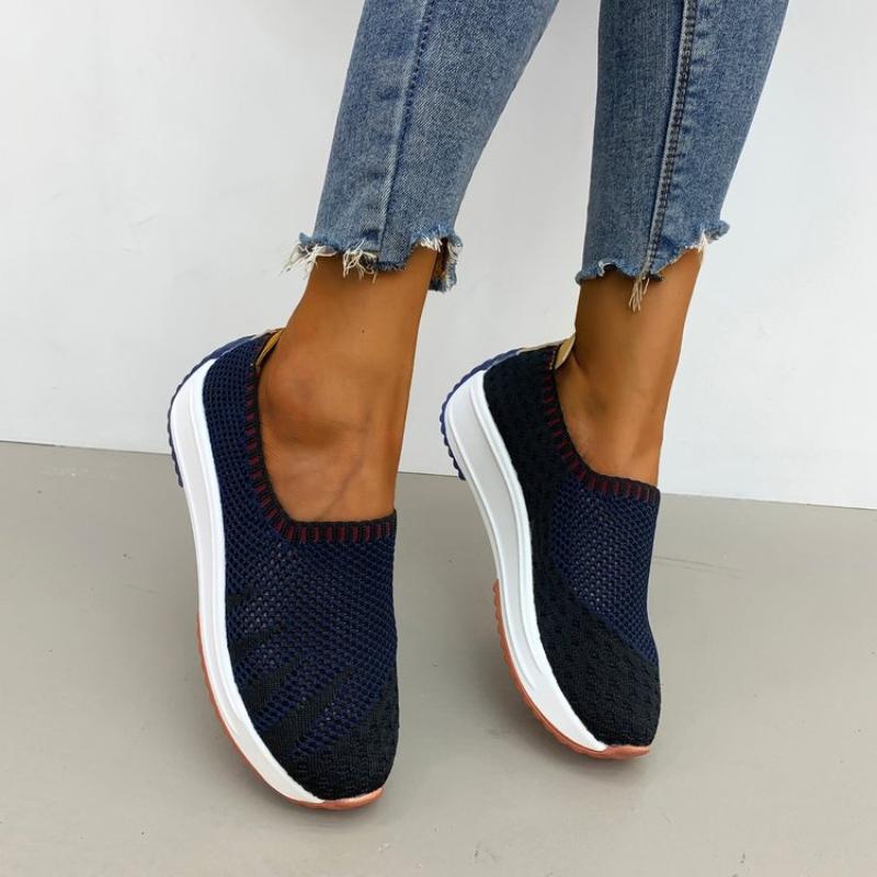 Fashion Sock Shoes for Women Mesh Platform Women Sneakers Fashion Breathable Casual Shoes Slip on Light Women Running Shoes Plus Size 43