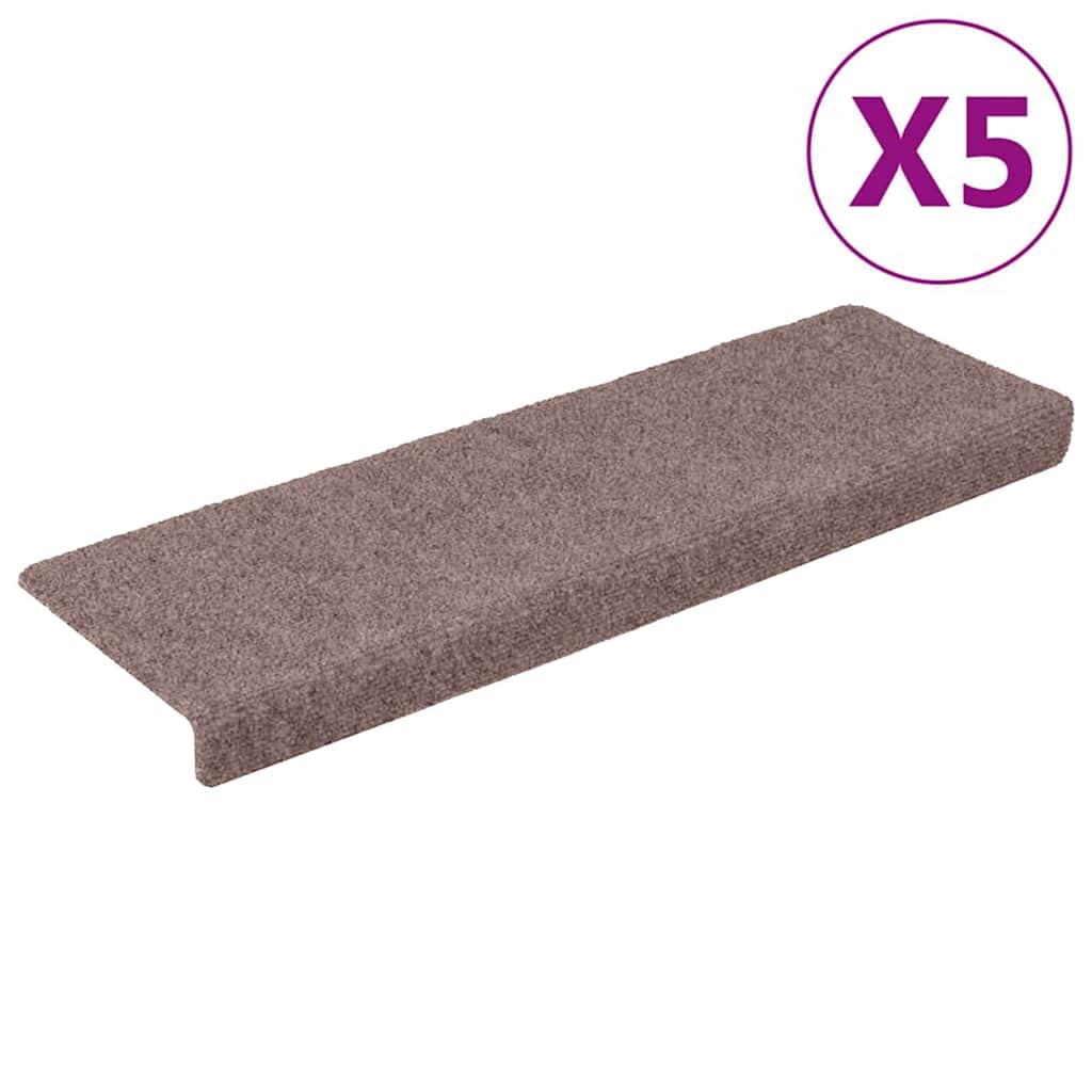 Vidaxl Nakładki Na Schody, 5 Szt., Brązowe, 65X21X4 Cm
