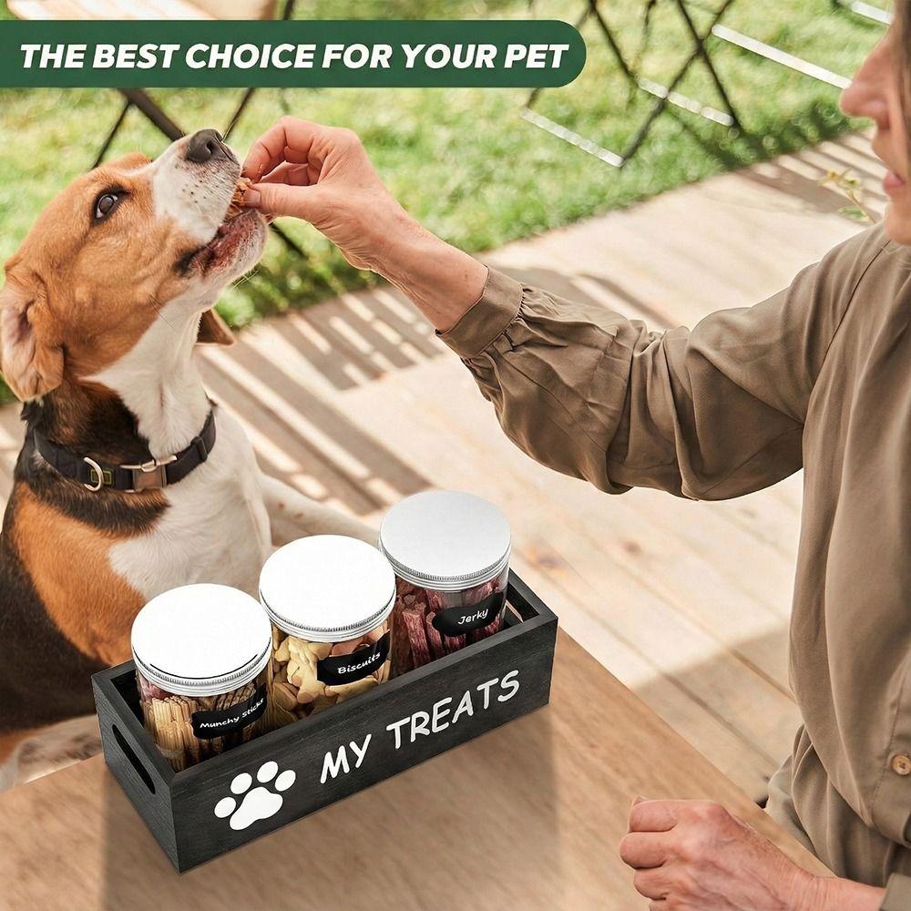 Reusable Pet Food Container Wooden Food Storage Container  Countertop Organization