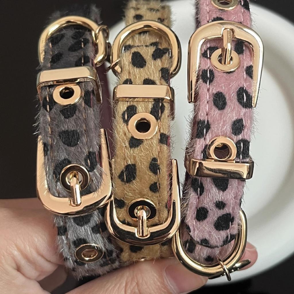Shi Meisha: Süßes und cooles Leopardenmuster Lederseil Halsband Nischenpersönlichkeit Vielseitiges Halsband Spice Girl Gothic Dessous