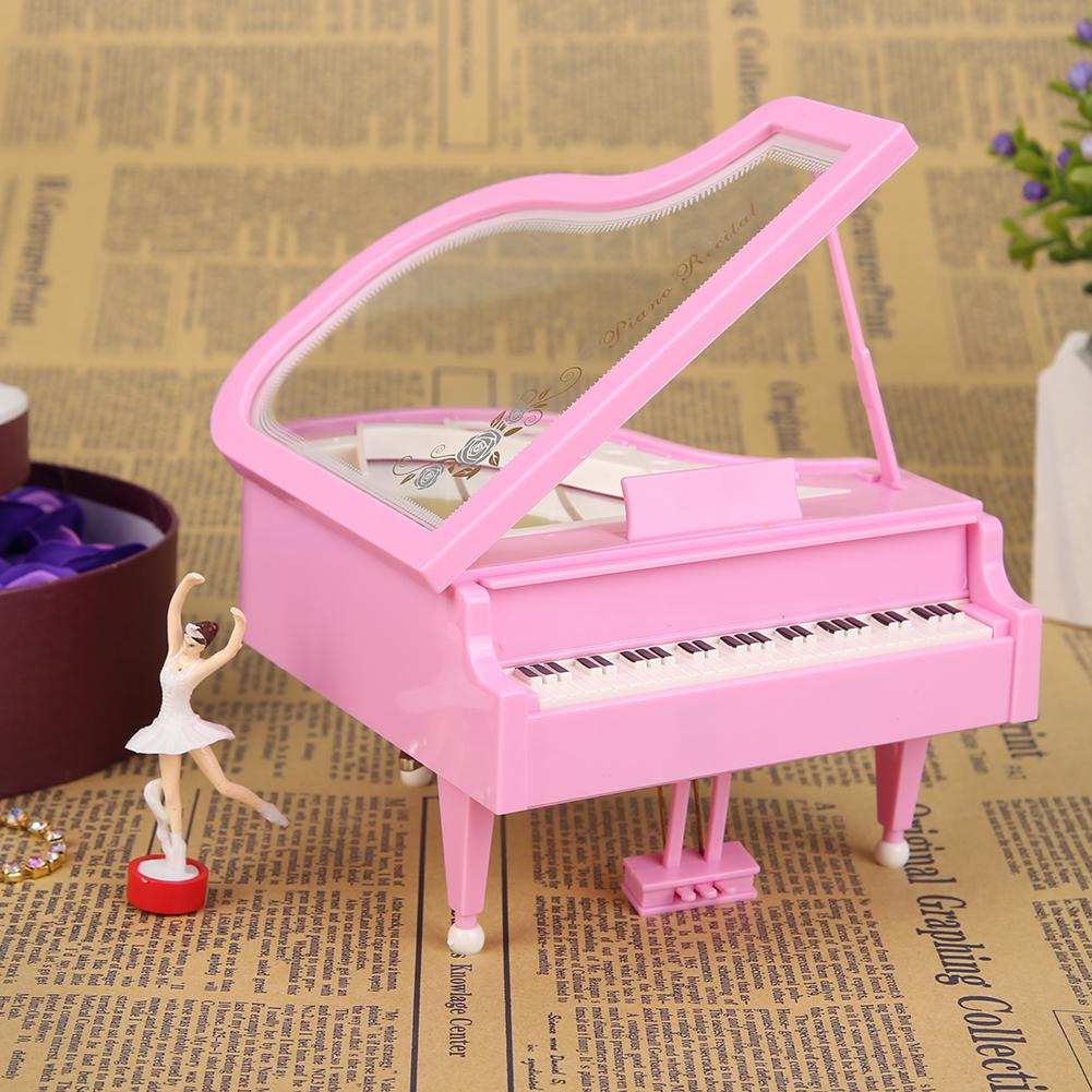 Heart Shape Dancing Ballerina Music Box PLastic Jewellery Box Carousel Hand Crank Music Box Mechanism Gift For Valentine's Day
