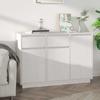 Sideboard White 110 x 34 x 75 cm Solid Pine Wood