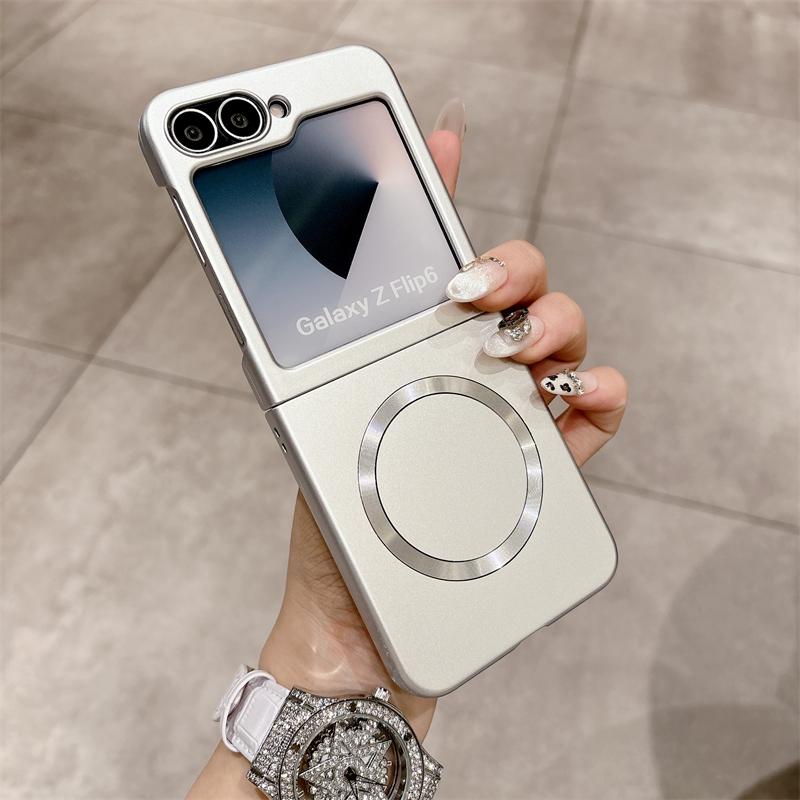 Luxury Matte Hard Case for Magsafe Magnetic for Samsung Galaxy Z Flip 7 6 5 4 3 Zflip 7 Shockproof Wireless Charge Thin Cover