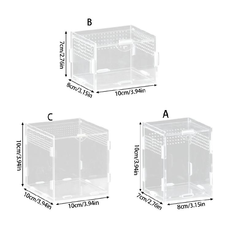 Caja Recinto de Acrílico para Mascotas Reptiles Con Vista Clara Terrario de Arañas Saltadoras Jaula para Anfibios Observación de Mascotas