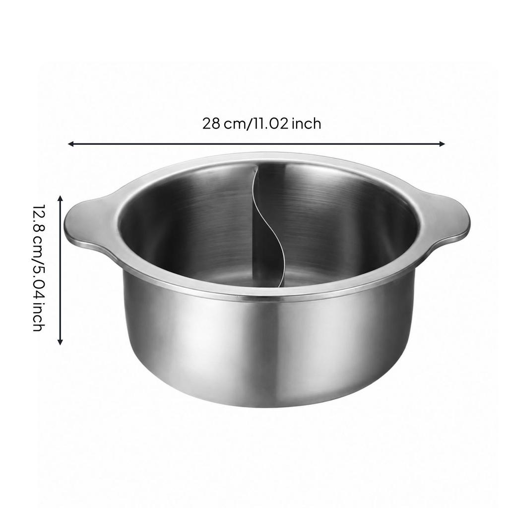 Pot with Divider Thickened Hotpot Basin Two-flavorFlavor
