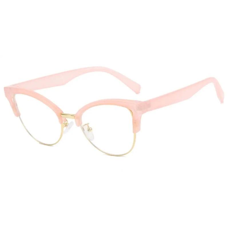 New Cat Eye Half Frame Anti Blue Light Reading Glasses Women Fashion Luxury Brand Ladies Flexible Optical Eyewear