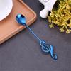 Musical Notes Spoon Stainless Steel Coffee Mixing Spoon Mug Teaspoons Kitchen Music Bar Tableware Creative Colorful Gift Spoon