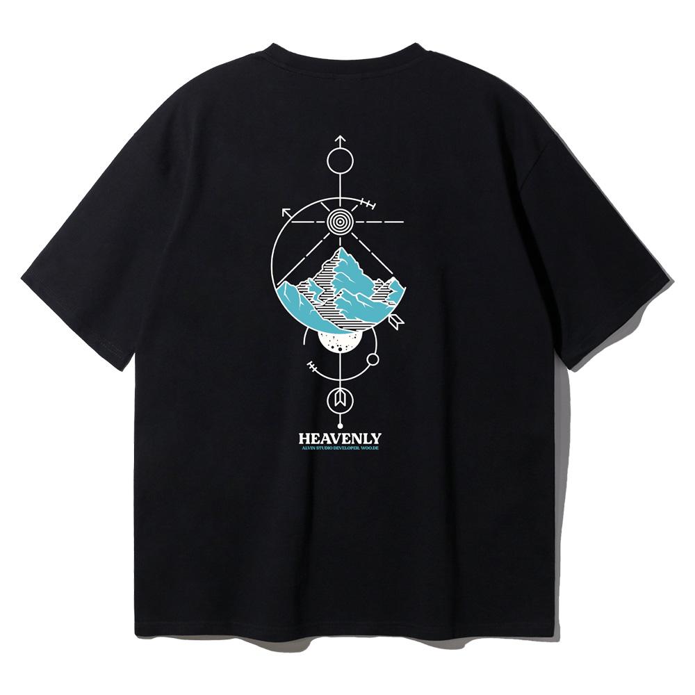 ALVINCLO [Set] Heavenly Oversized Short Sleeve T-Shirt, Plain Sweatshirt, And Shorts Set