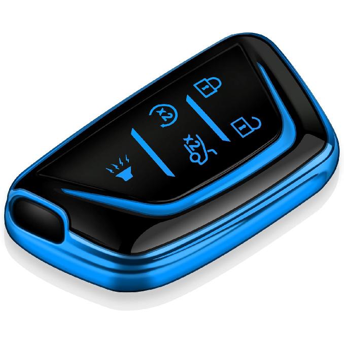 Tukellen for Cadillac Key Fob Cover Soft TPU Full Protection Key Case Compatible with -2025 Escalade Lyriq CT4 CT5 CT6 XTS XT4 XT5 ATS Key Shell