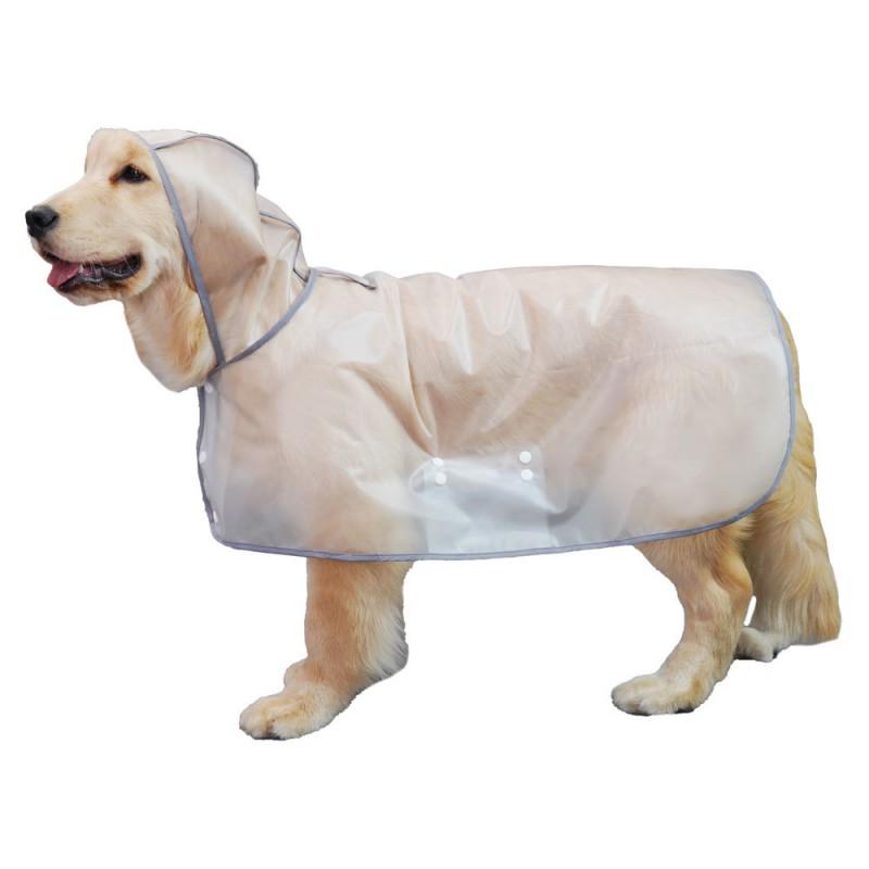 Transparent TPU Dog Raincoat Large Breeds Like Alaskan Malamute Golden Retriever Waterproof Hooded Cape