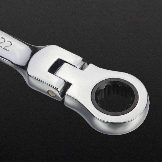 Cheie fixă ​​compactă cu cap reglabil, rotativă la 180 de grade, cu clichet profesional cu 72 de dinți, pentru întreținerea vehiculelor