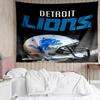 Detroit Lions Logo Tapestry for Bedroom Aesthetic Classroom Tapestries Wall Hanging for Living Room Dorm Office,Ideal Creative Gift