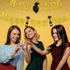 2026 New Year Banner with Sparkling Gold Letters - Elegant "Hello 2026 Happy New Year" Glitter Party Banner for New Year's Eve Decorations, Holiday