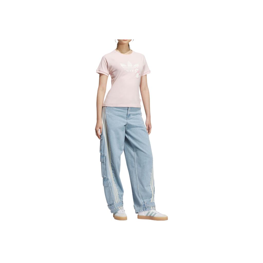 Adidas Originals Fashionable Comfortable Simple Short Sleeve Regular T-Shirt Women Tops Light-Pink KC3097
