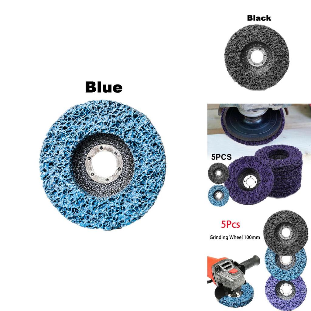 5 Pcs/set 100mm Poly Strip Disc Abrasive Wheel For Fast And Efficient Grinding Of Car Wood And Metal