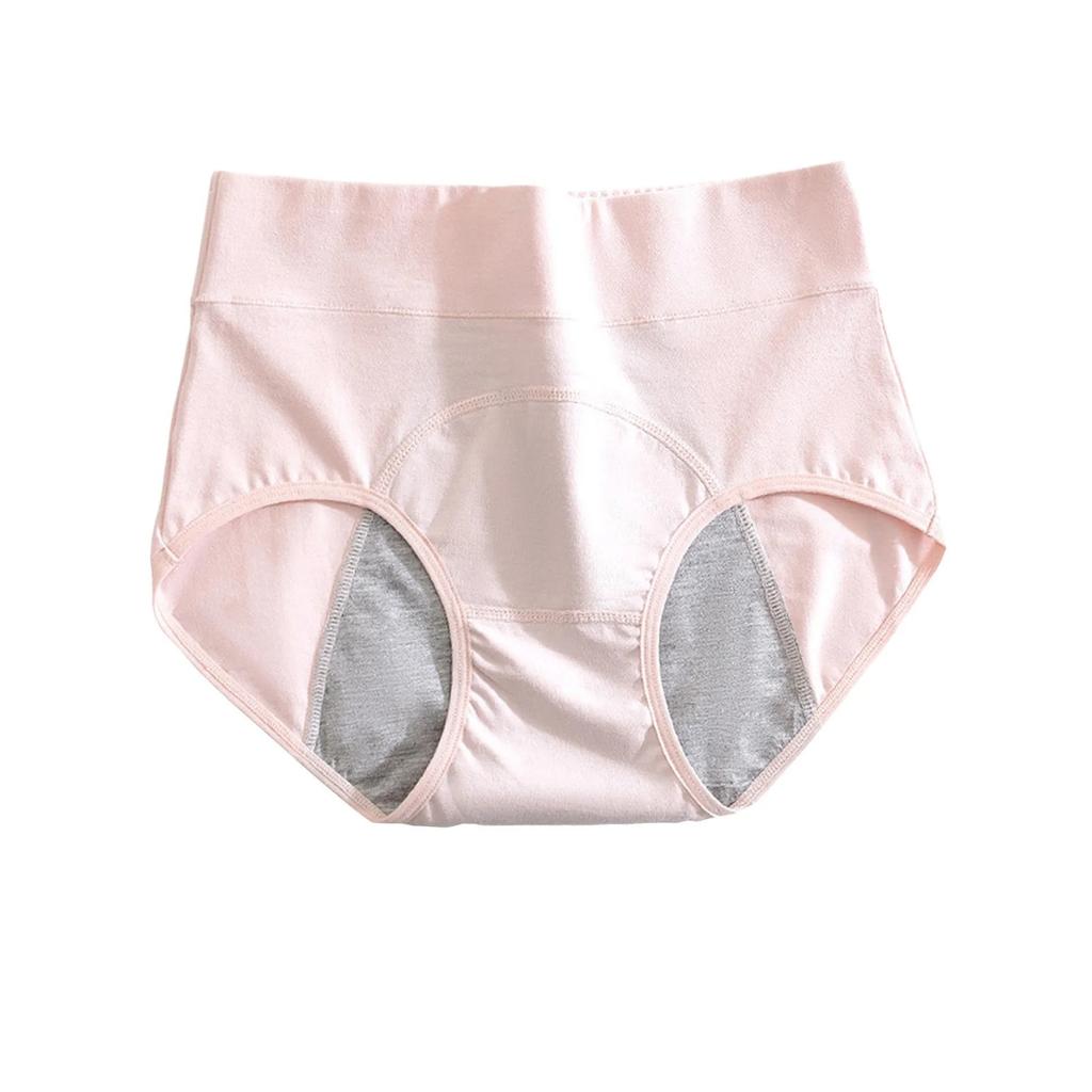 4 Pack High Waist Menstrual Underwear Leak Proof Cotton Briefs