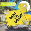 Cobee Baby On Board Car Warning Signs, 2 Pcs 5"X5" Safety Car Sign With Double Suction Cups, Baby In Car Sticker For Car Window Cling Reusable