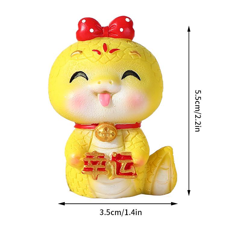 Chinese Spring Festival Ornament Cartoon Snake Statue Figurine Ornament Merry Christmas Decoration 2025 New Year Home Decoration