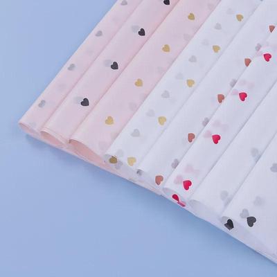 Carta da Regalo a Pois e Fiori Cuore di Pesca - 10 Fogli