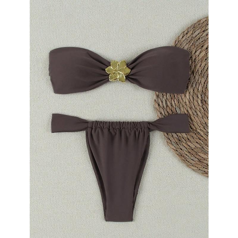 Sexy Cut-Out Bikini Set - Trendy Swimwear for Beach Goddesses Stunning Strapless Bikini Top Two-Piece Swimwear for Women