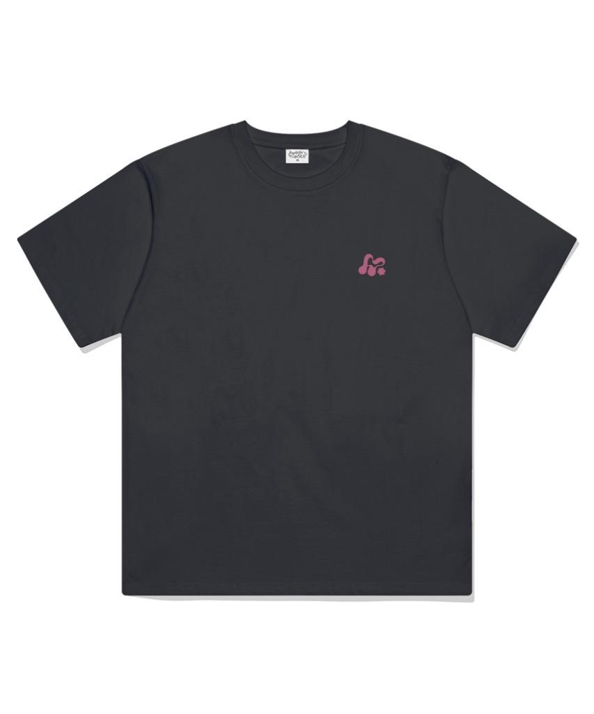 Deomopeuhauseu Morf Small Symbol Oversized Short Sleeve T-Shirt Charcoal