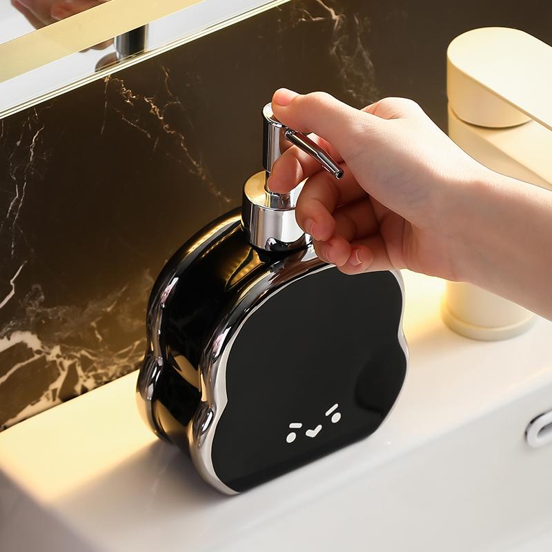 580ml Ceramic Hand Sanitizer Dispenser Bottle, Light Luxury High-end Bathroom Shower Gel, Shampoo Press Bottle Shampoo Dispenser