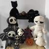 Kreativní kreslený lebka muž Halloweenský duch plyšová hračka měkká vycpaná bavlna zábavná dekorace dům narozeniny svátek dárek