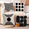 Reduced Geometry Cushion Cover Soft Plush Fabric Double-Sided Printed Sofa Cushion Cover for All Seasons Home Decor Gift