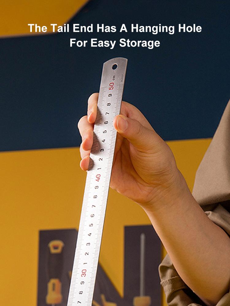 Stainless Steel Straight Ruler Centimeter Rule Precision Measuring Tool 15cm/6 inch 30cm/12 inch 50cm School Office Supplies