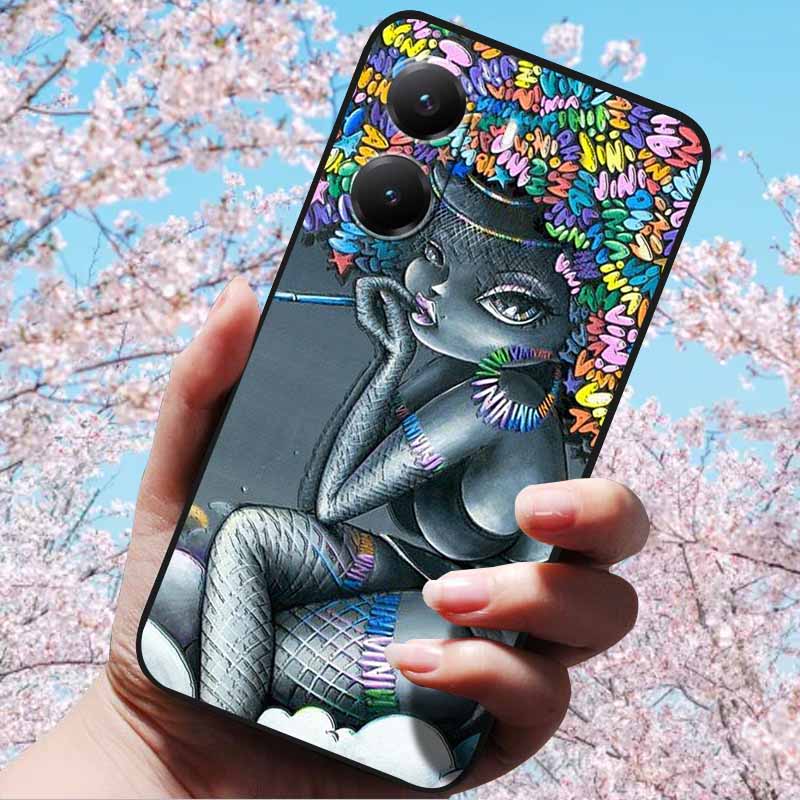For Xiaomi Poco X7 Pro 3D Relief Flower Emboss Soft Silicone Case Cartoon Painted Back Cover for Poco X7 Pro with 3D Relief Case