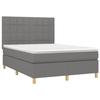 3142330 vidaXL Lit à sommier tapissier avec matelas Gris foncé 140x190cm Tissu