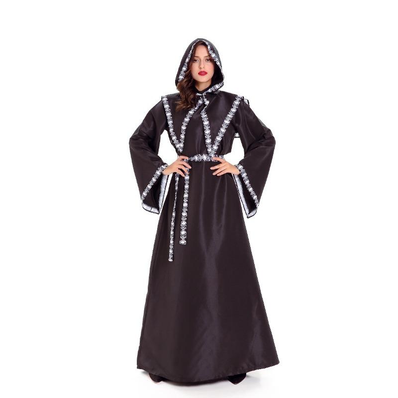 Real Shot Halloween Masquerade Reaper Cape Witch Cape Male Wizard Vampire Costume Adult Witch