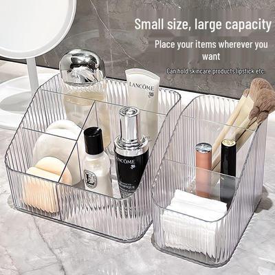 Acrylic Cosmetic Organizer: Clear Desktop Storage for Makeup, Skincare, and Miscellaneous Items