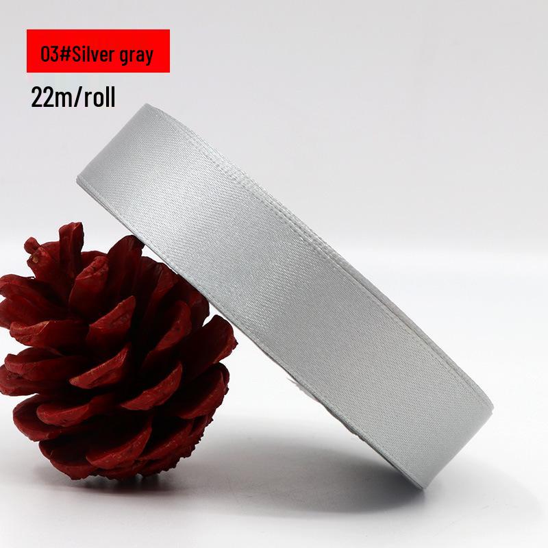 2.5cm Polyester Woven Ribbon for Flower Gift Packaging, Wedding Cakes, and Decorations in Silk Colors