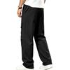 Pantalon de survêtement droit en sergé pour homme Coupe ample Hip Hop Streetwear Décontracté