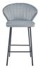Gatta Stool - Silver-Gray Velvet / Black Legs X 2