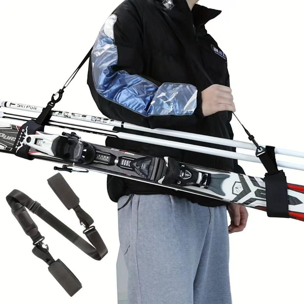 Ant-Slip Pad Ski Pole Carrying Strap Adjustable Skiboard Fixed Strap  Outdoor Sports