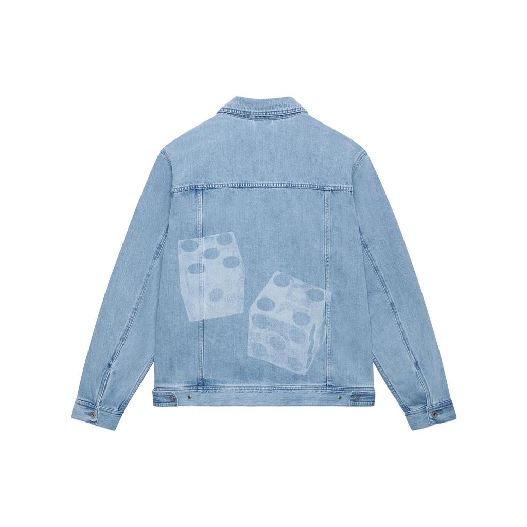 Li Ning Golden Era Washed Polo Collar Single-Breasted Long Sleeve Denim Jacket Men Jacket Denim-Blue AJDT059-2