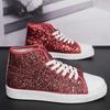 Lightweight Women's Vulcanized Shoes Fashion Glitter Sneakers Woman Size 41 Luxury Red Designer Shoes Women High top Sneakers