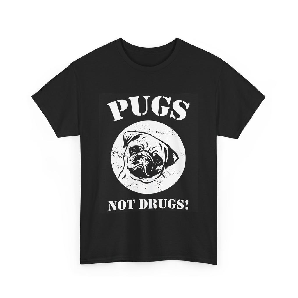 T-Shirt Mens Womens Tees Top Pugs Not Drugs Funny Dog Lover