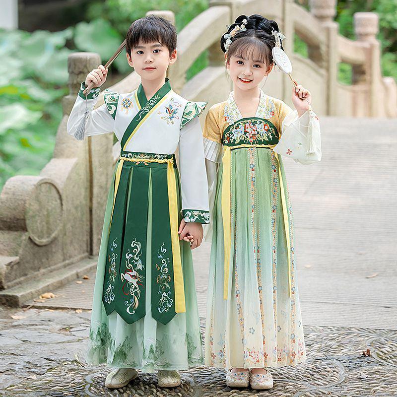 2025 Hanfu & Tang Suit: National Style Long-Sleeved Fairy Costume for Kids - Spring/Autumn Collection