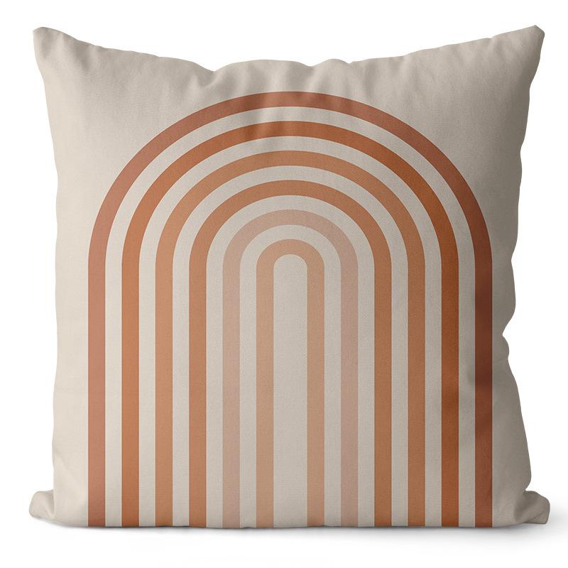 Cream Printed Throw Pillow Cover Earthy Nordic Abstract Cushion Sofa Car Office Cushion Cover