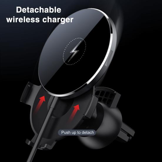 15W Car Air Vent Phone Stand Wireless Quick Charger 360 Degrees Rotating Magnet