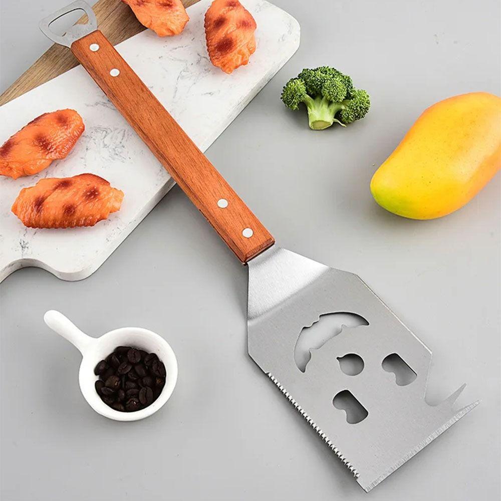 Cat Pattern BBQ Spatula Set Creative Grill Clamp Food Flipping Barbecue Shovel Fork  Barbecue Tool