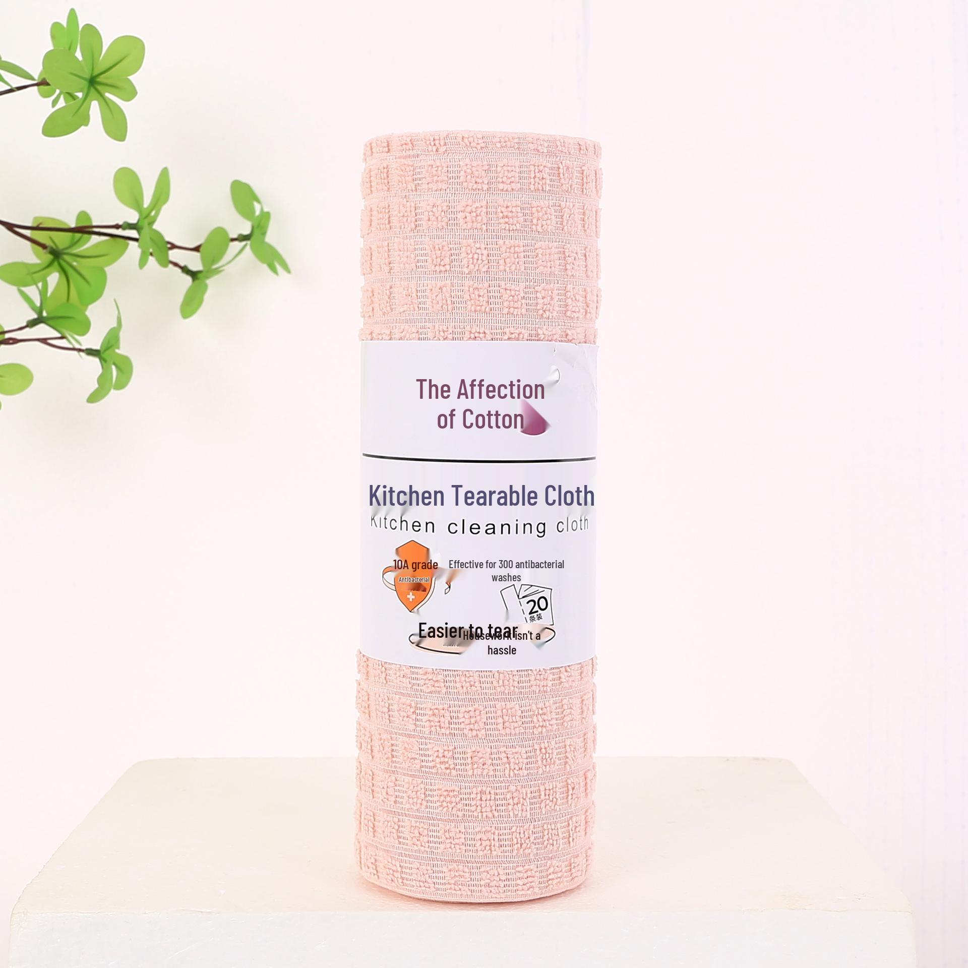 Professional Lint-Free Oil-Repellent Dishcloths - Weekly Disposable for Home, Office, Dorm 25x25 cm светло-розовый