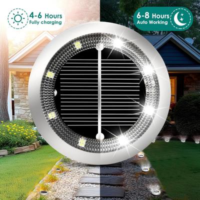 Solar Powered Garden Lights Underground Pathway Lighting for Yard Waterproof Decorative Landscape Lamp for Lawn Walkway Driveway Outdoor Lighting