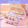 Capybara Pen Bag Highgloss Clear Double Compartment Stationery Organizer For Kids
