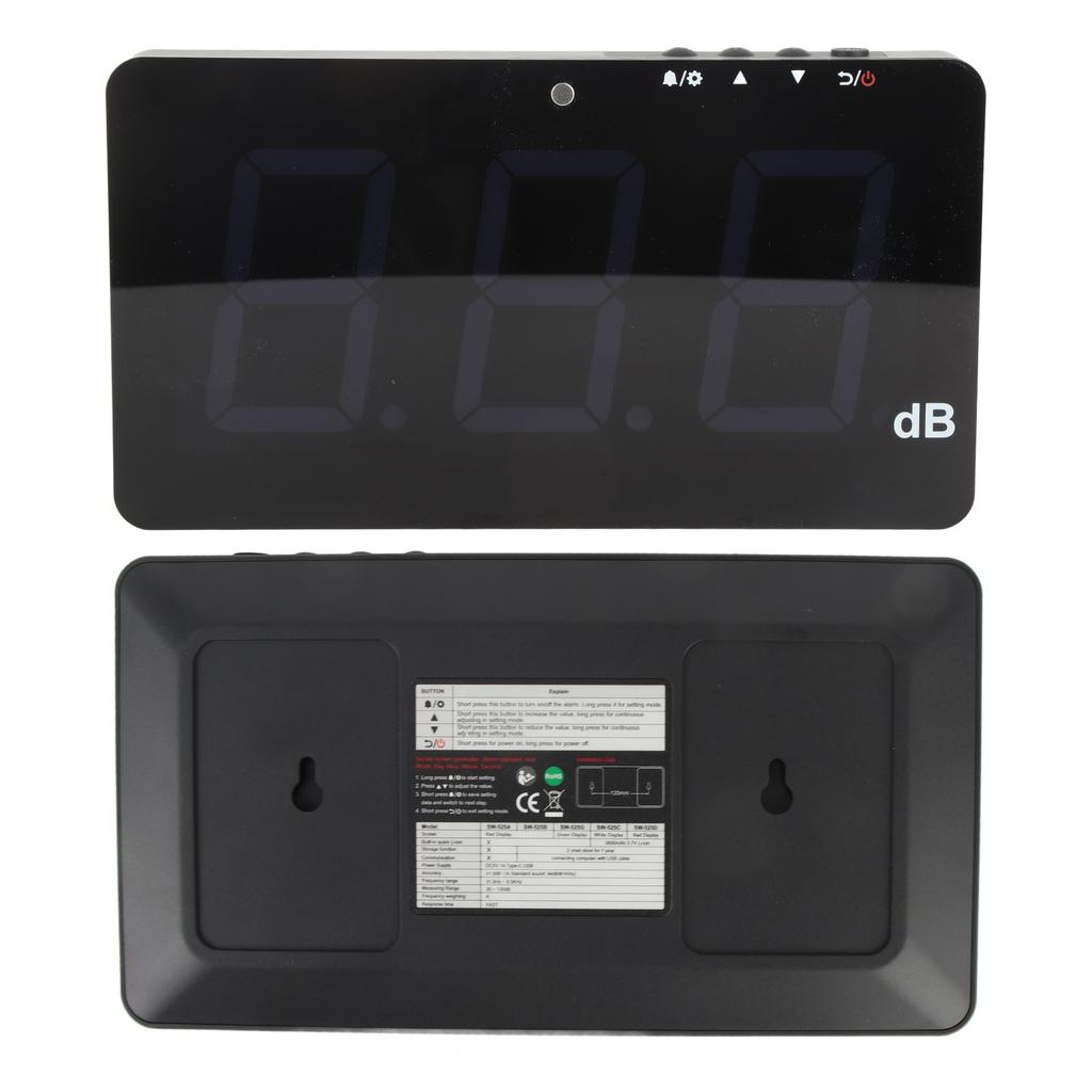 USB Powered 9.6  LCD Digital Sound Level Meter Wall Hanging 30‑130dB Noise Tester
