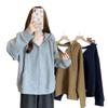 Women's Gray Hooded Sweatshirt: Early Spring 2025 Korean Style Lazy Petite Cardigan Top